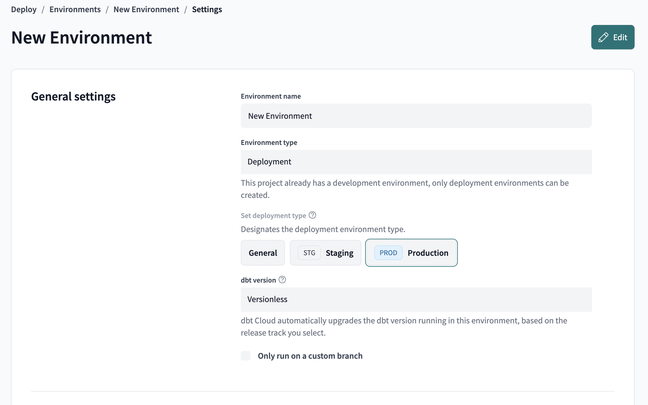 Set your production environment as the default environment in your Environment Settings